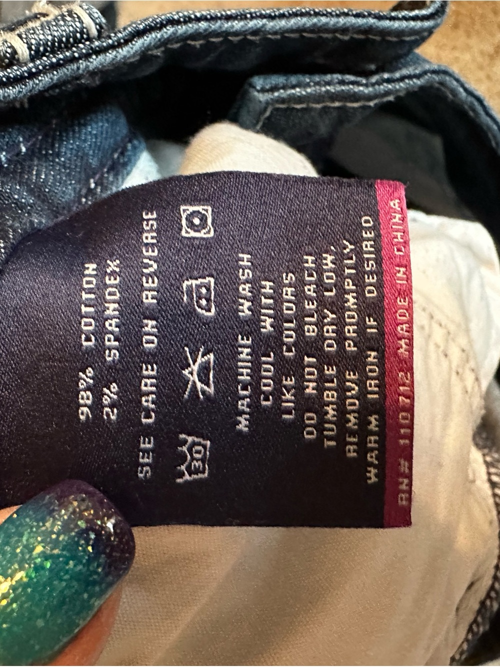 Vigoss The New York Flap Pocket Jeans Bold Stitch Dark Wash 18 33 EUC - Picture 7 of 7